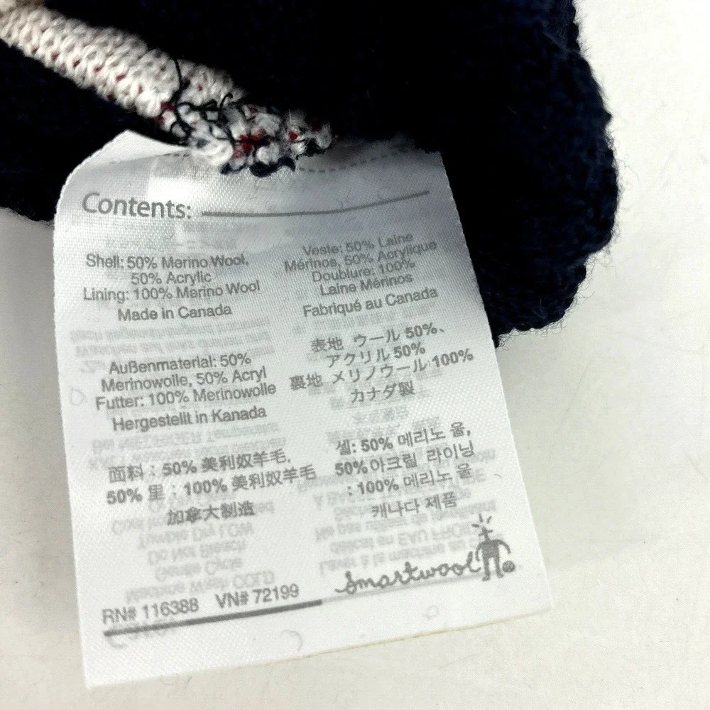 Smartwool Beanie Hat Kids Boys Sz OS‎ Blue Red White Knitted Ribbed Stretch